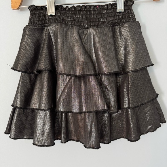 Justice Shiny Black Tiered Mini Skirt - Picture 3 of 3